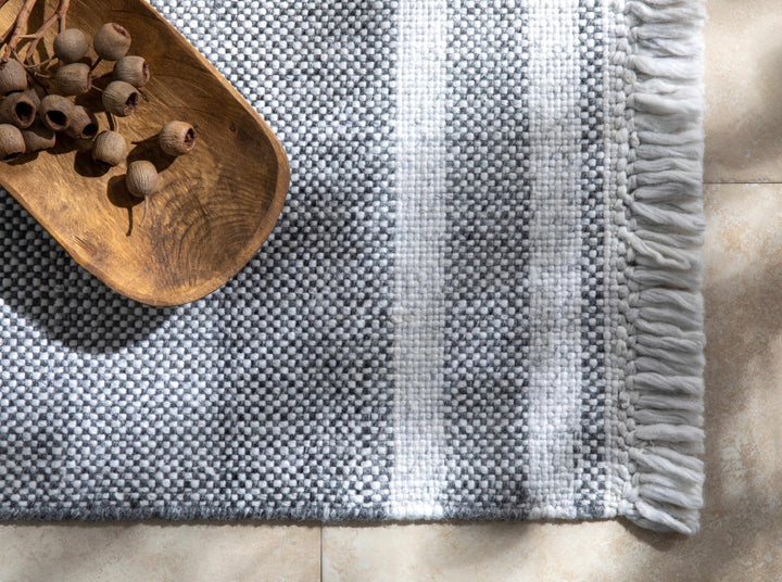 Loic Modern Stripe Pattern Gray Hand Woven Area Rug - The Rug Decor