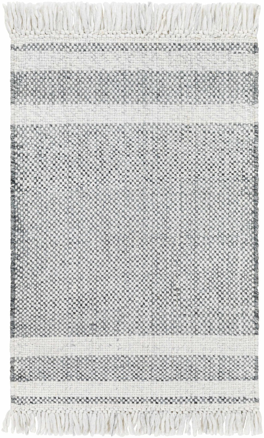 Loic Modern Stripe Pattern Gray Hand Woven Area Rug - The Rug Decor