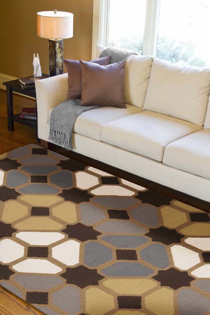 Lola Contemporary Brown And Gray Hand Woven Area Carpet