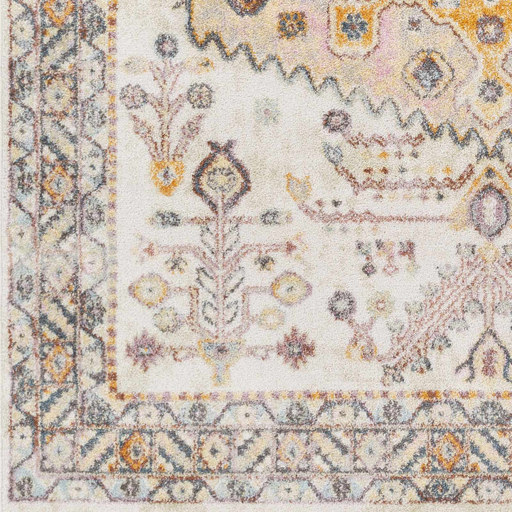 Loranger Traditional Style Ivory And Brown Area Rug
