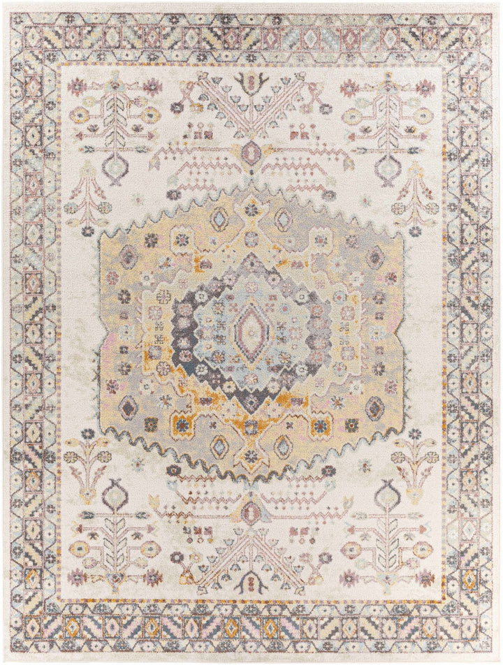 Loranger Traditional Style Ivory And Brown Area Rug - The Rug Decor