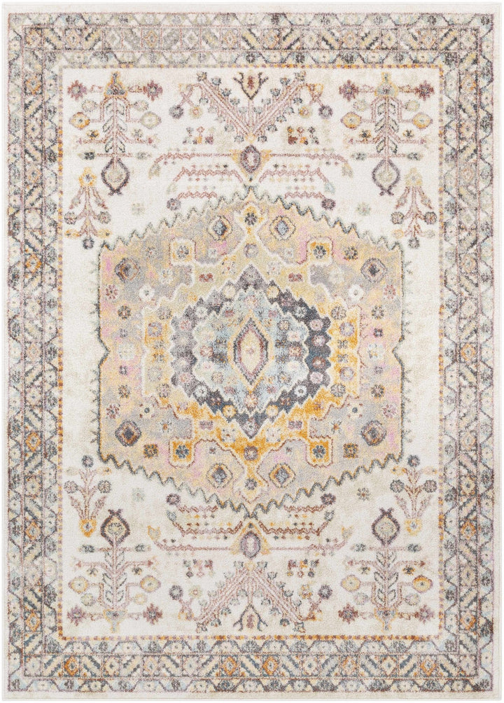 Loranger Traditional Style Ivory And Brown Area Rug - The Rug Decor