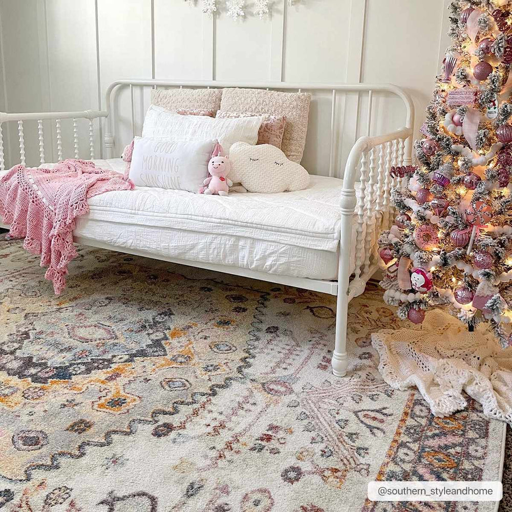 Loranger Traditional Style Ivory And Brown Area Rug - The Rug Decor