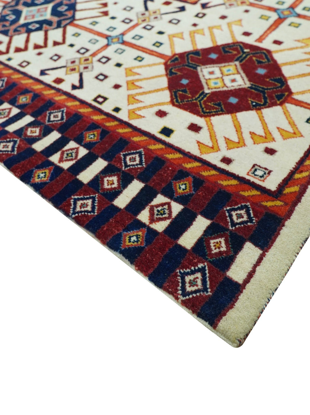 Lori Gabbeh Design Ivory 8x11.7 Hand Knotted wool Area Rug - The Rug Decor