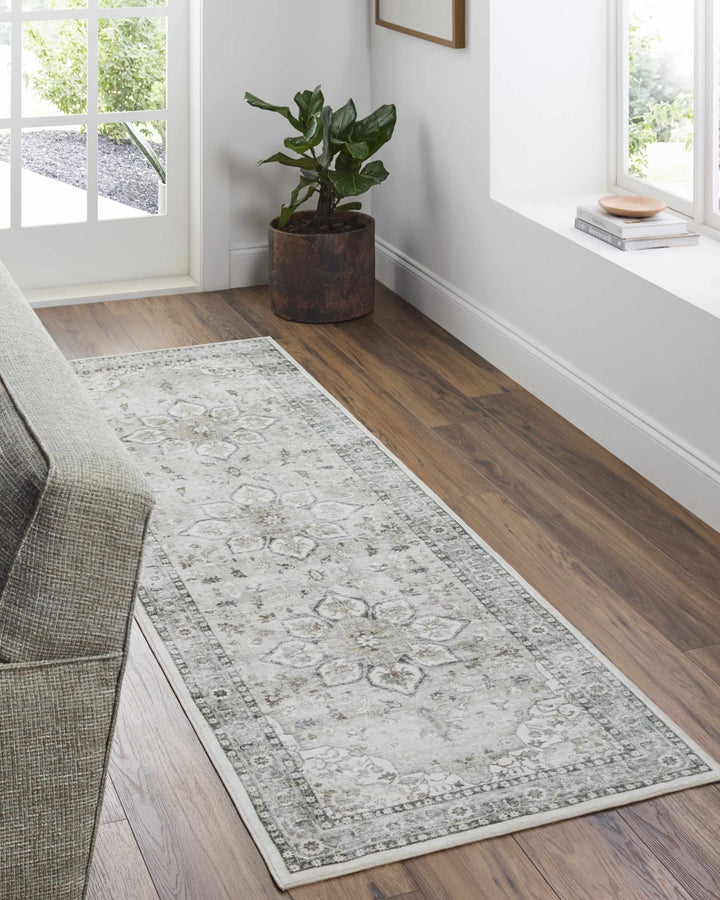 Lotan Traditional Medallion Design Beige Washable Area Rug - The Rug Decor