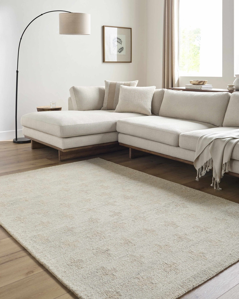 Lotta Hand Tufted Modern Style Beige Wool Area Rug - The Rug Decor