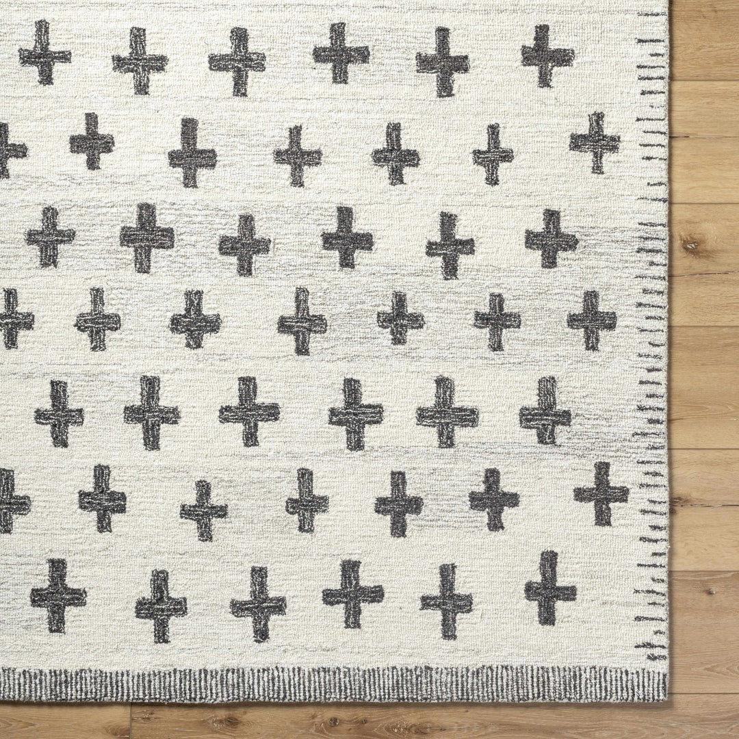 Lotta Modern Ivory And Charcoal Hand Tufted Wool Area Rug - The Rug Decor