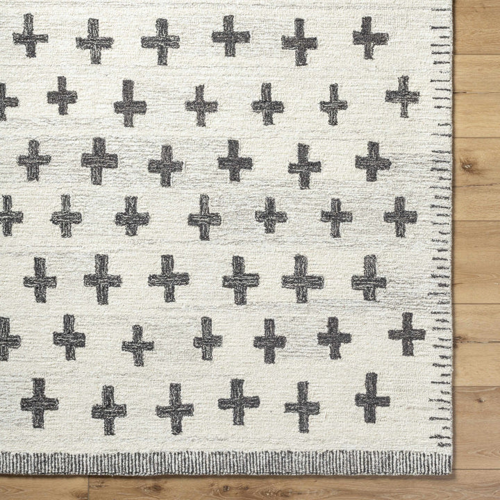 Lotta Modern Ivory And Charcoal Hand Tufted Wool Area Rug - The Rug Decor