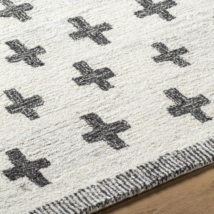Lotta Modern Ivory And Charcoal Hand Tufted Wool Area Rug - The Rug Decor
