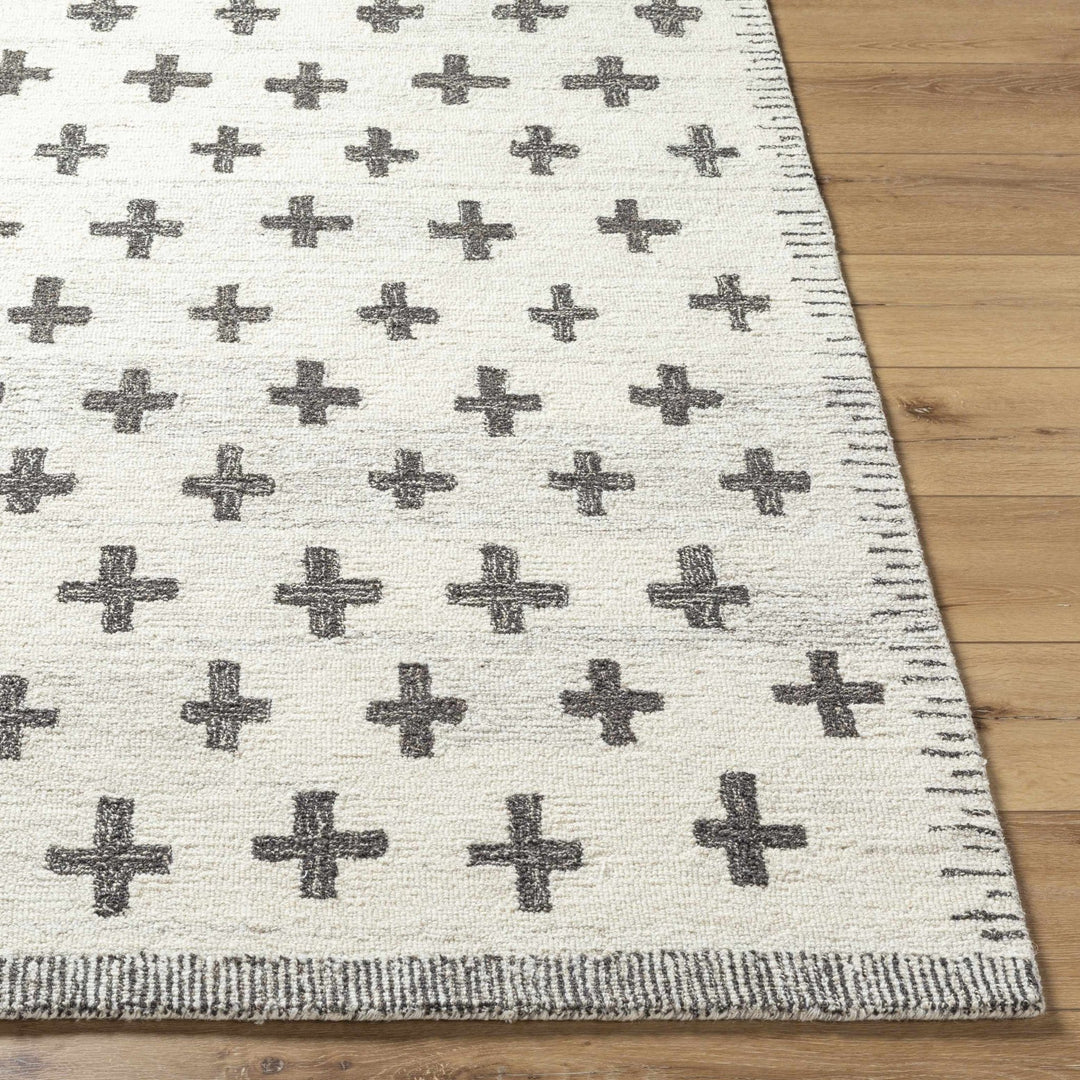 Lotta Modern Ivory And Charcoal Hand Tufted Wool Area Rug - The Rug Decor