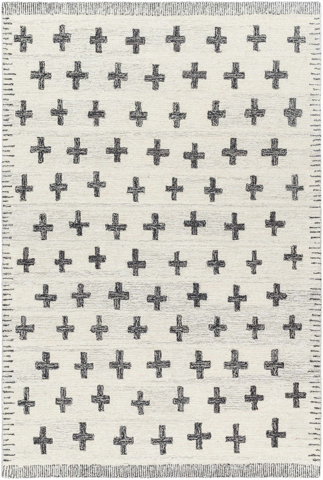 Lotta Modern Ivory And Charcoal Hand Tufted Wool Area Rug - The Rug Decor