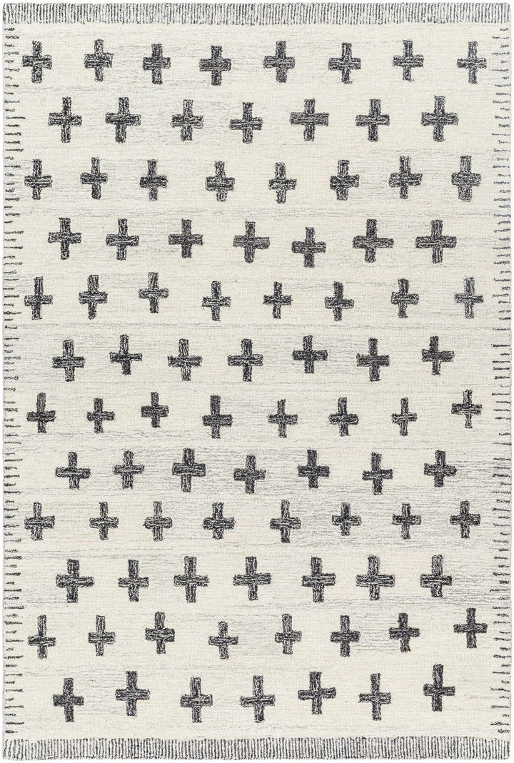 Lotta Modern Ivory And Charcoal Hand Tufted Wool Area Rug - The Rug Decor