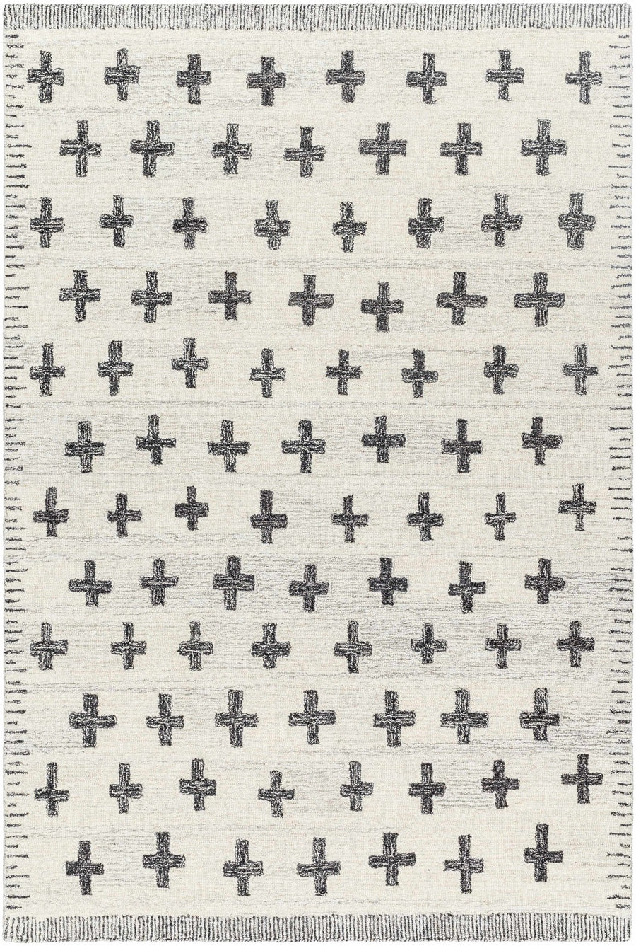 Lotta Modern Ivory And Charcoal Hand Tufted Wool Area Rug - The Rug Decor