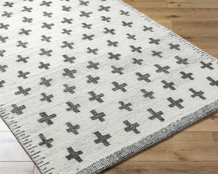 Lotta Modern Ivory And Charcoal Hand Tufted Wool Area Rug - The Rug Decor