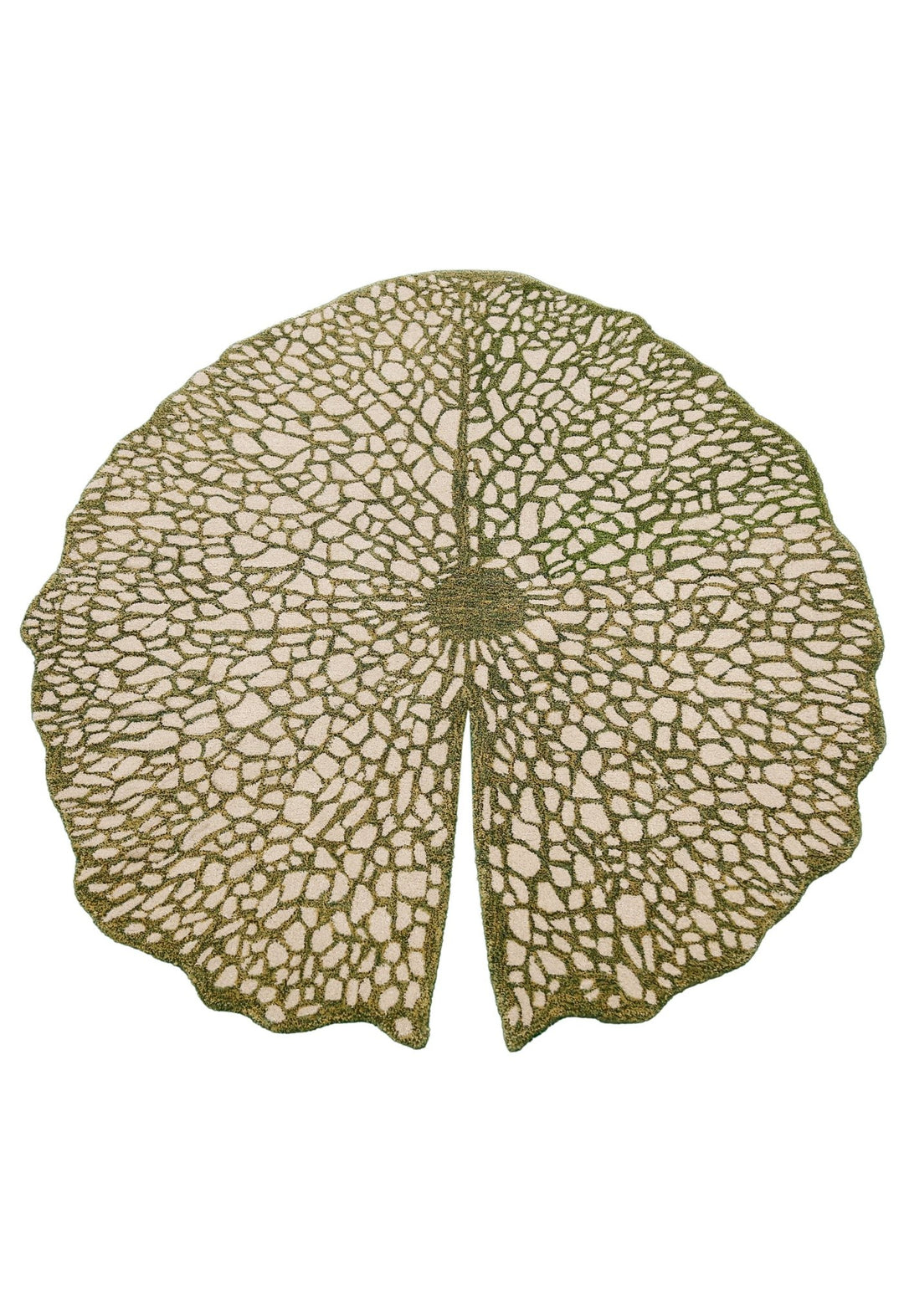 Lotus Lace Green Hand Tufted Wool Area Rug - The Rug Decor