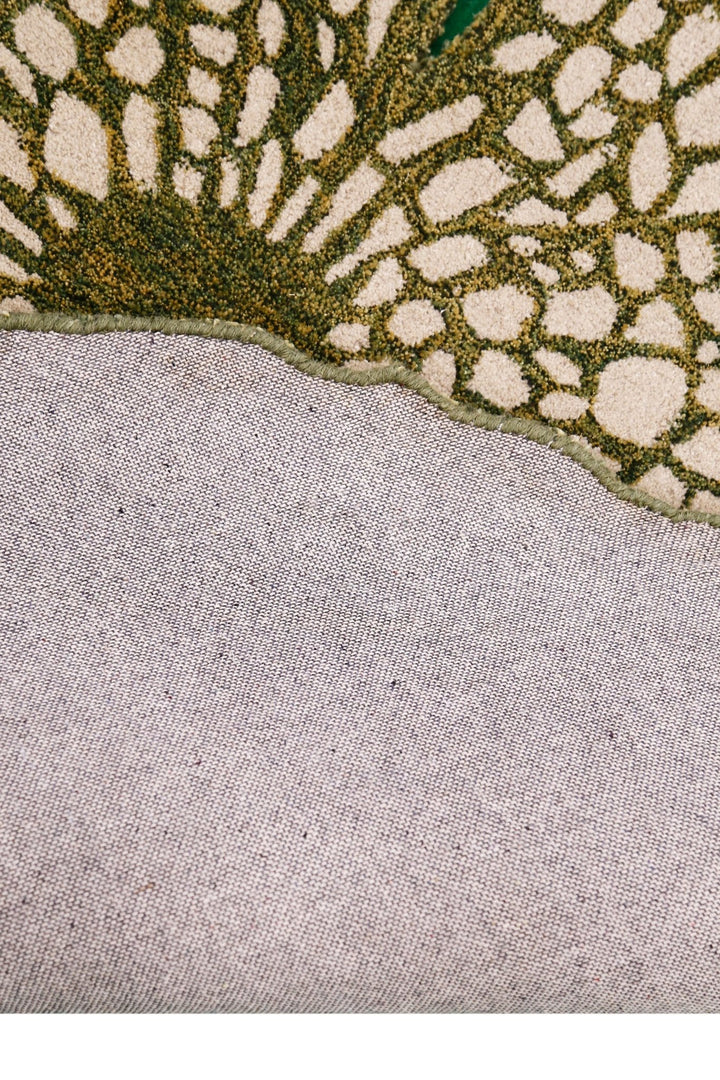 Lotus Lace Green Hand Tufted Wool Area Rug - The Rug Decor