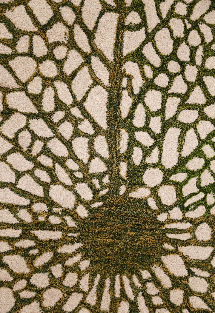 Lotus Lace Green Hand Tufted Wool Area Rug - The Rug Decor