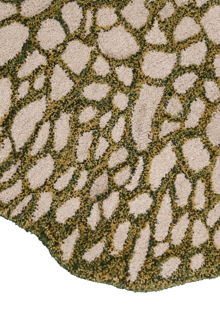 Lotus Lace Green Hand Tufted Wool Area Rug - The Rug Decor