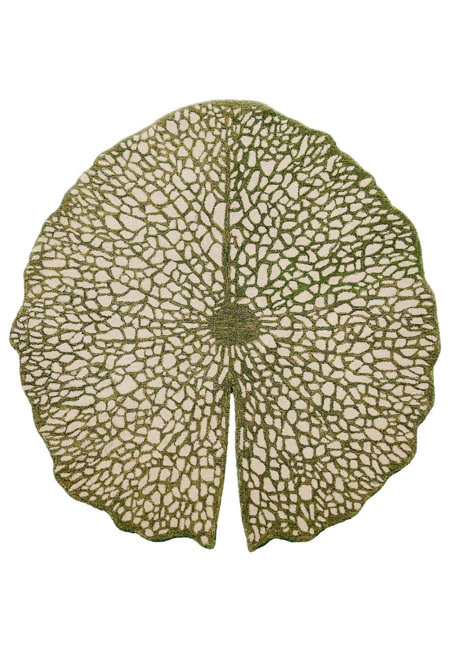 Lotus Lace Green Hand Tufted Wool Area Rug - The Rug Decor