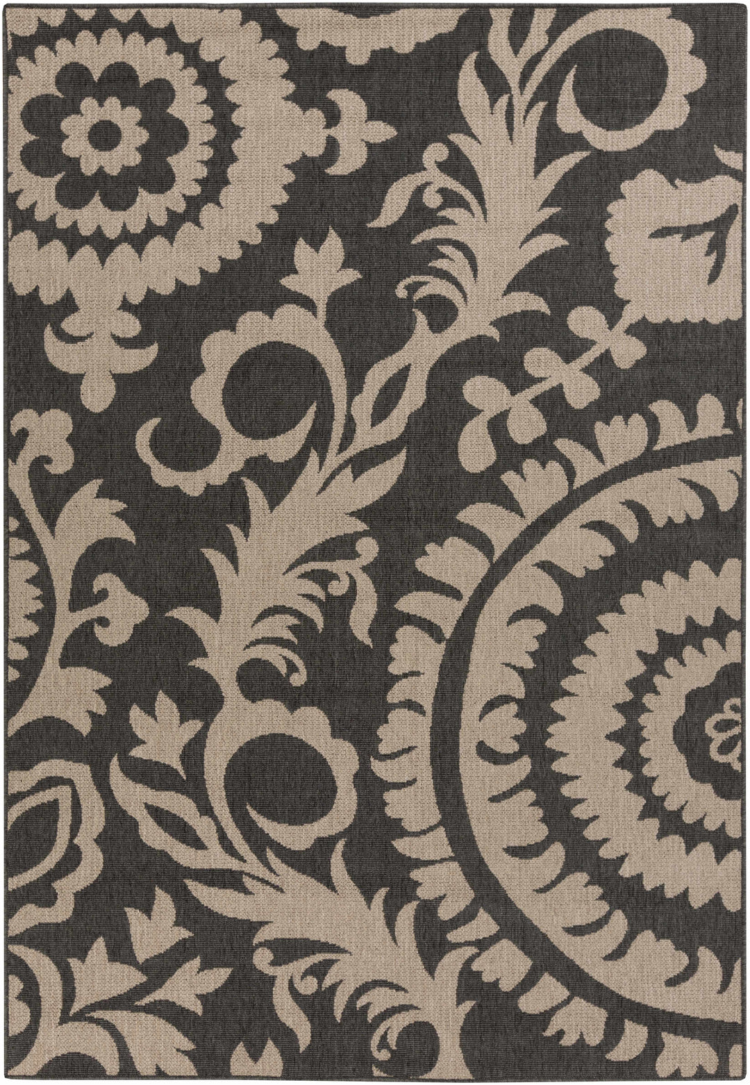 Loughton Black Traditional Style Area Rug
