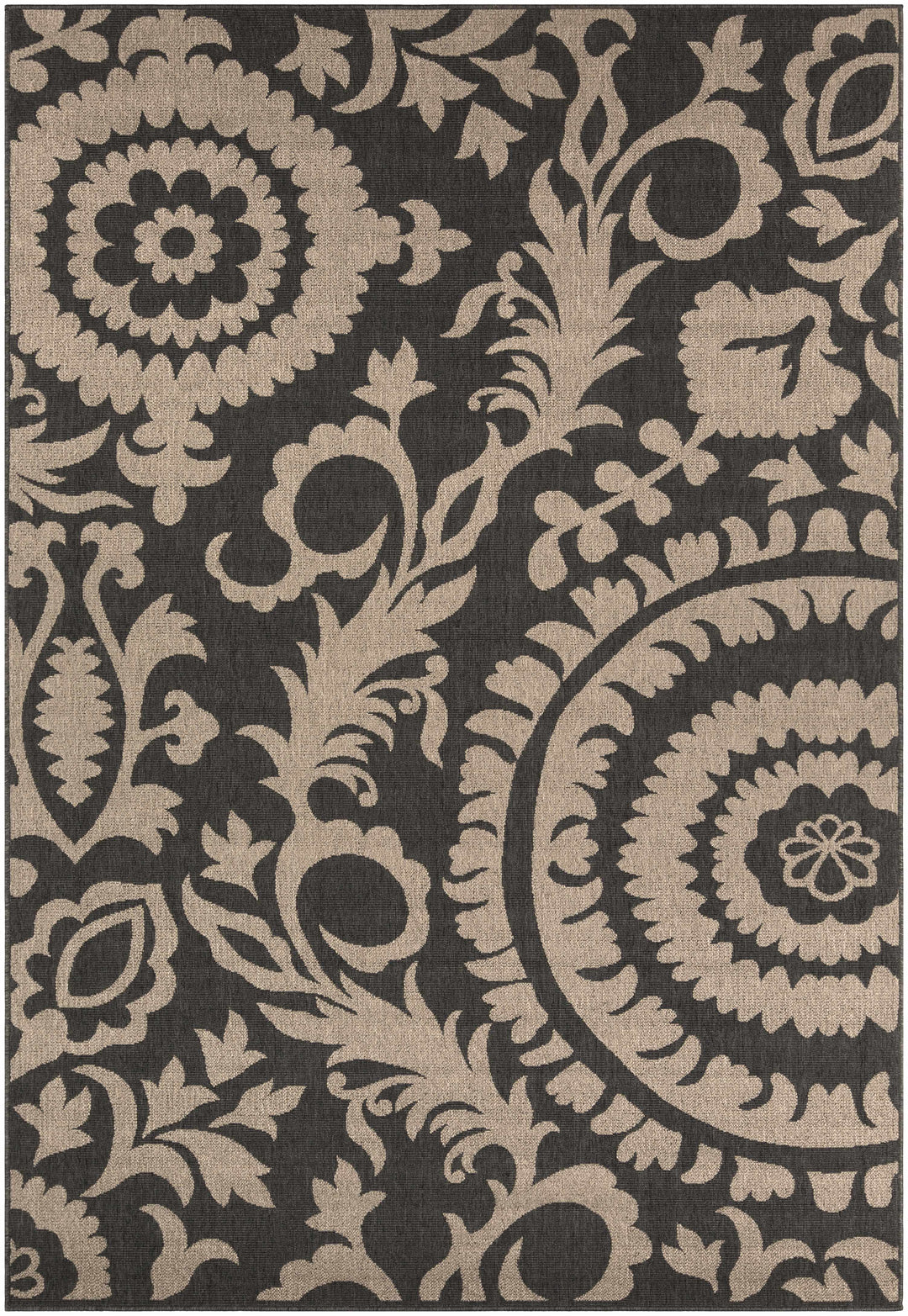 Loughton Black Traditional Style Area Rug