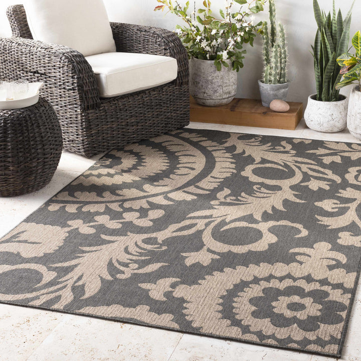 Loughton Black Traditional Style Area Rug