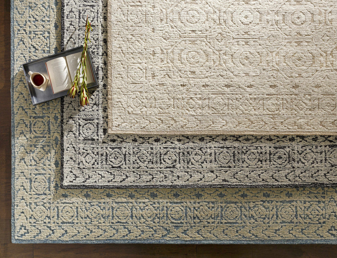 Poland Traditional Ivory And Blue Hand Tufted Area Rug