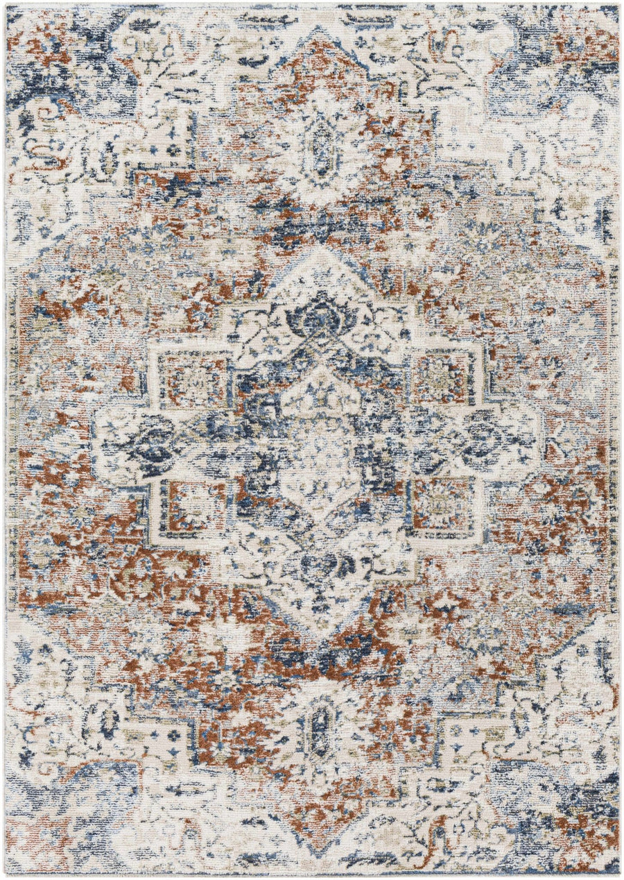 Loughrea Traditional Style Ivory And Brown Area Rug - The Rug Decor