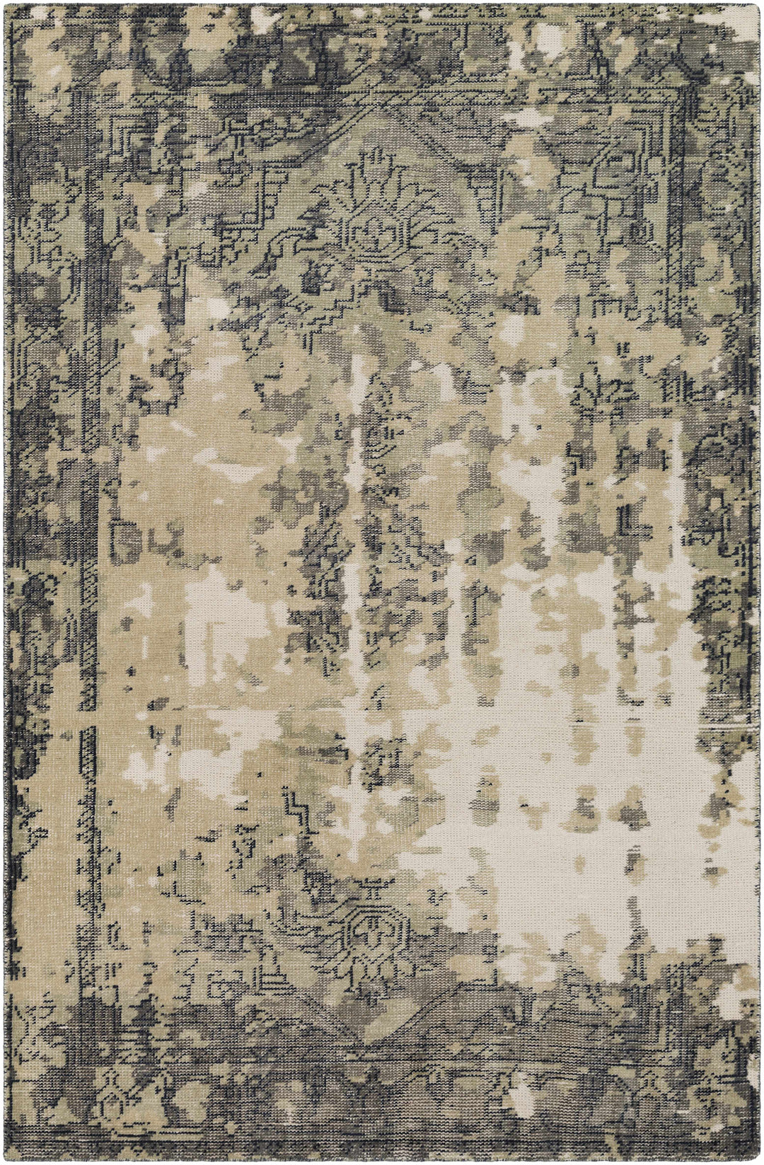 Lovejoy Transitional Design Beige & Brown Hand Knotted Wool Area Rug
