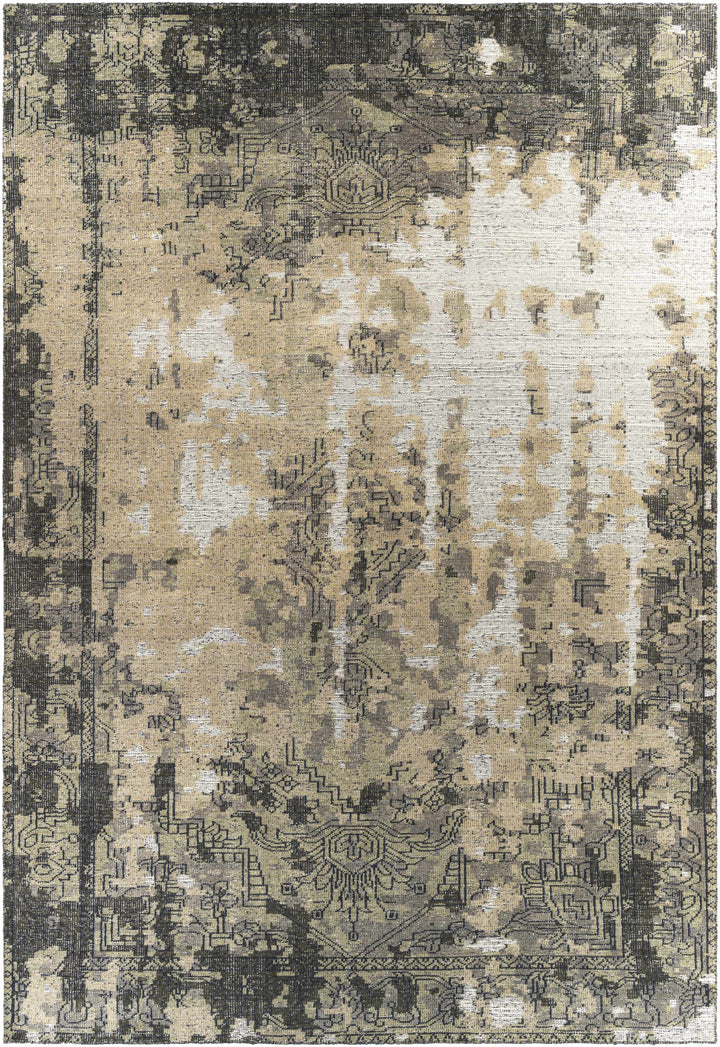 Lovejoy Transitional Design Beige & Brown Hand Knotted Wool Area Rug