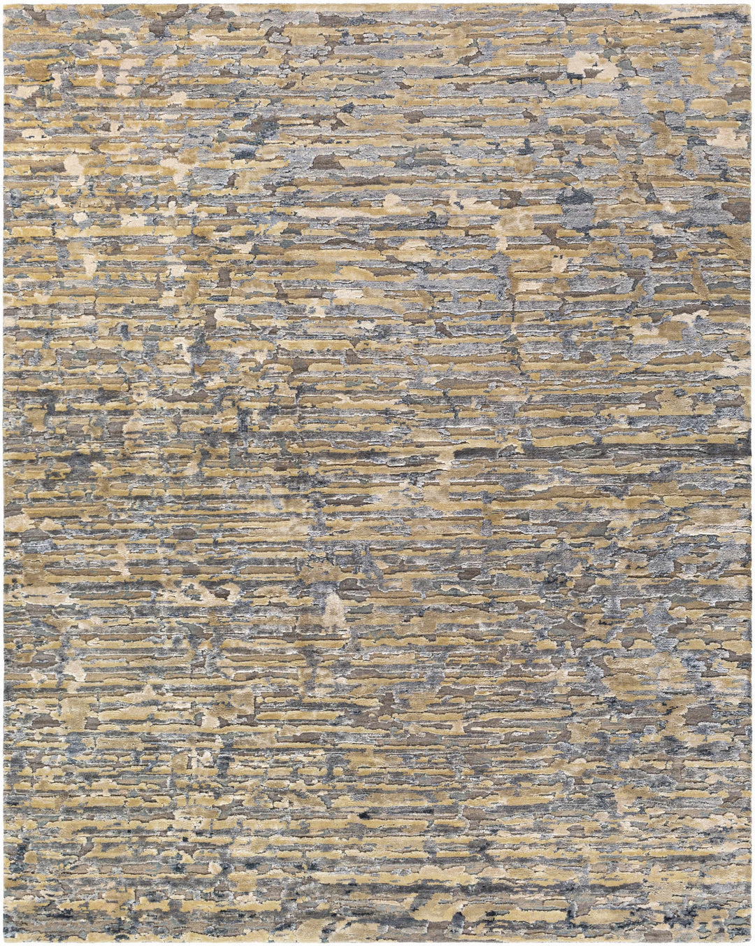 Lowdham Modern Abstract Beige And Blue Hand Knotted Rug