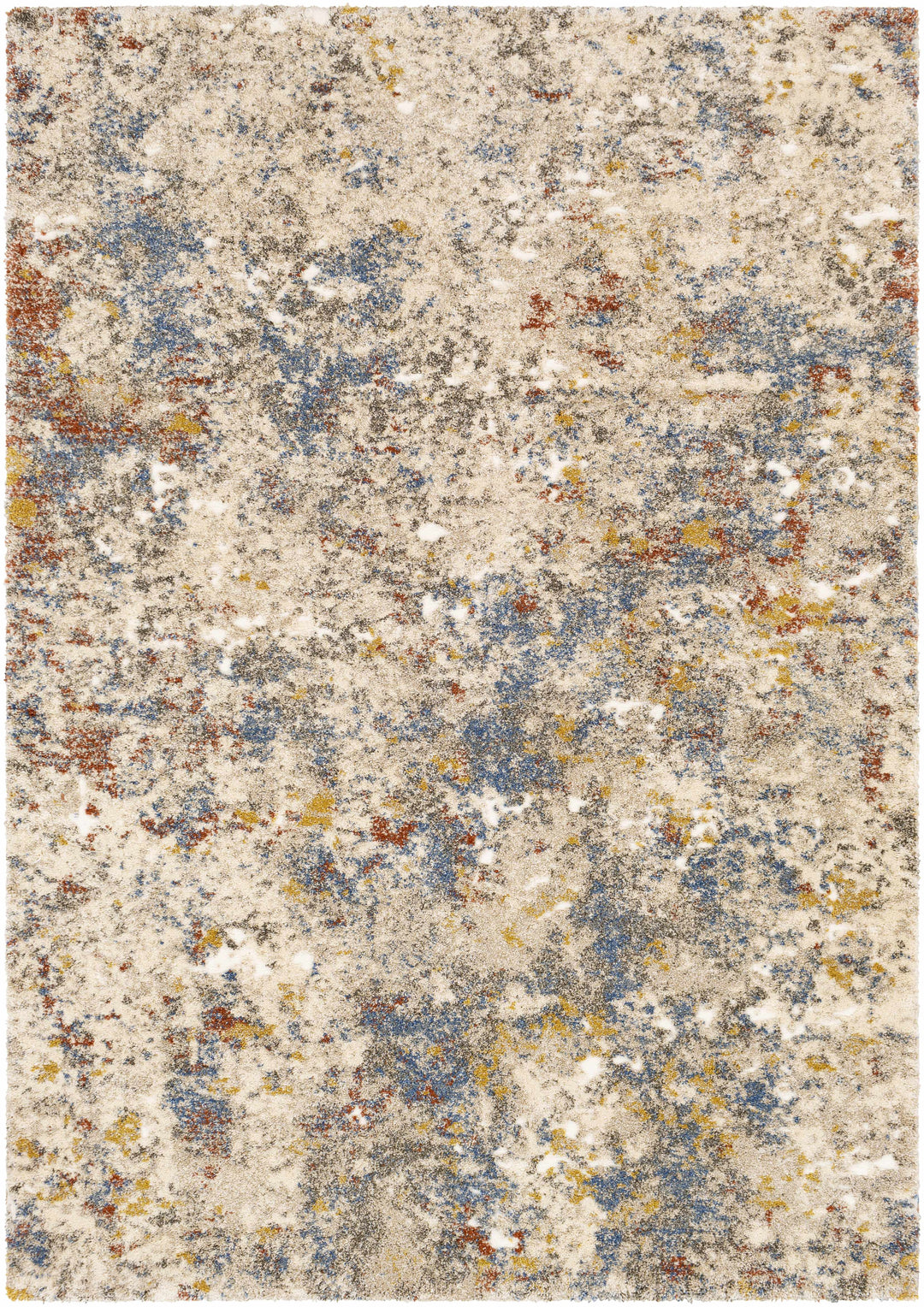 Laurencekirk Modern Abstract Design Beige And Blue Area Rug