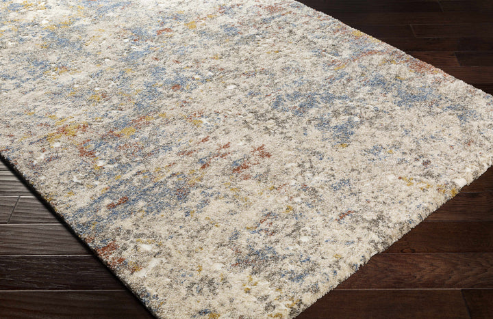 Laurencekirk Modern Abstract Design Beige And Blue Area Rug