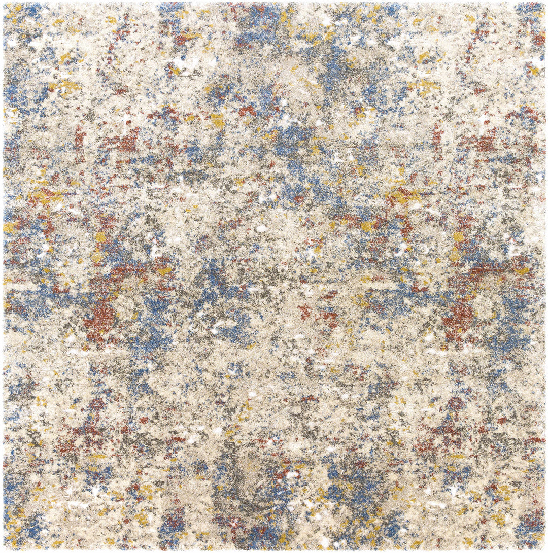 Laurencekirk Modern Abstract Design Beige And Blue Area Rug