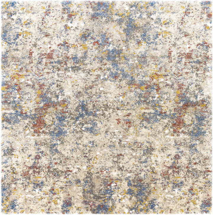 Laurencekirk Modern Abstract Design Beige And Blue Area Rug