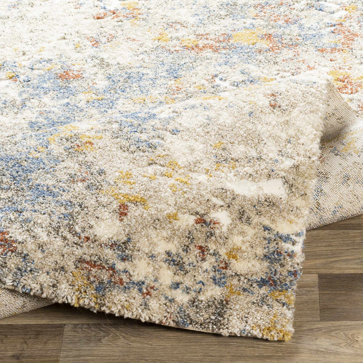 Laurencekirk Modern Abstract Design Beige And Blue Area Rug