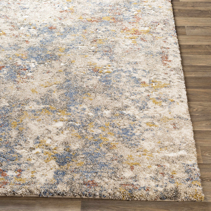 Laurencekirk Modern Abstract Design Beige And Blue Area Rug