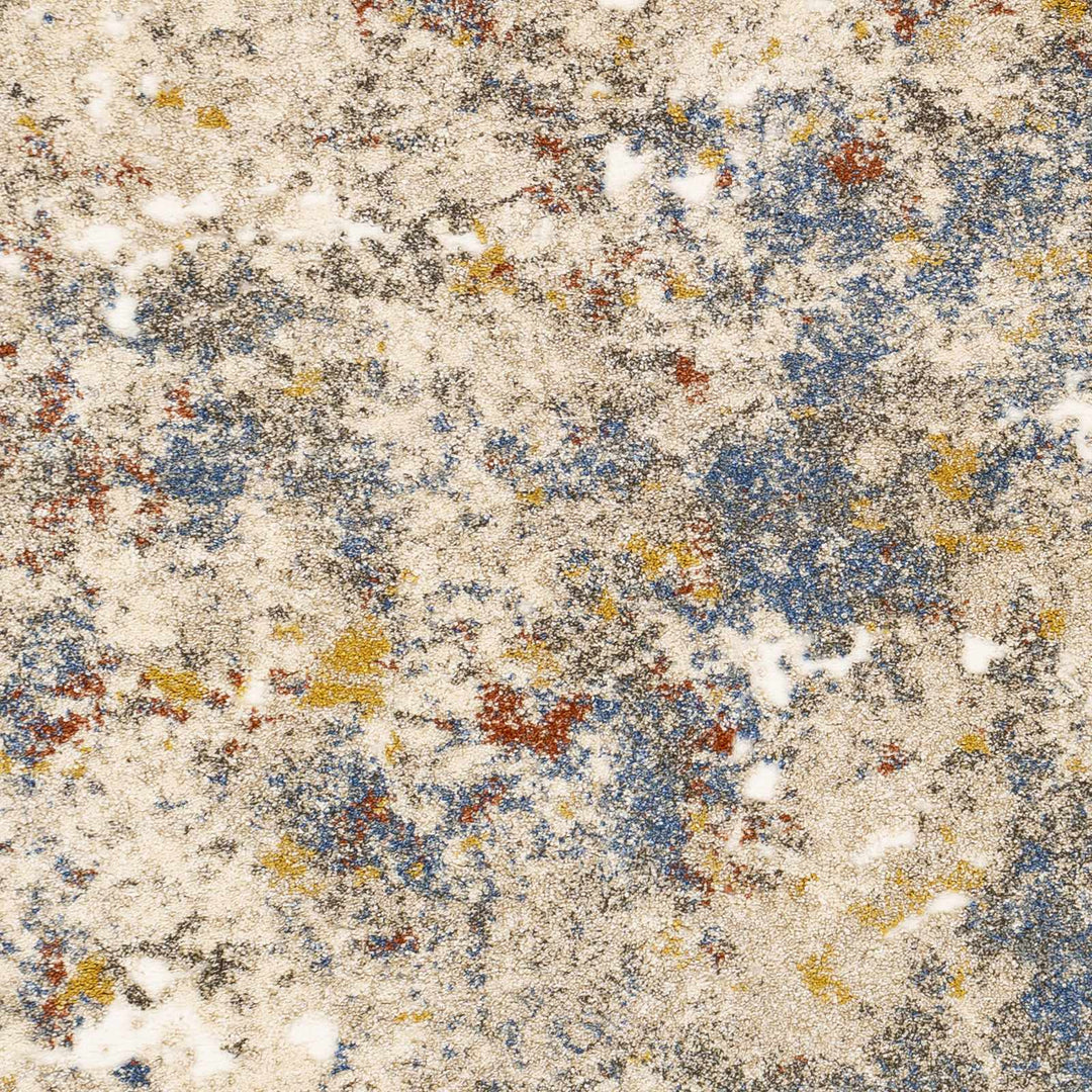 Laurencekirk Modern Abstract Design Beige And Blue Area Rug