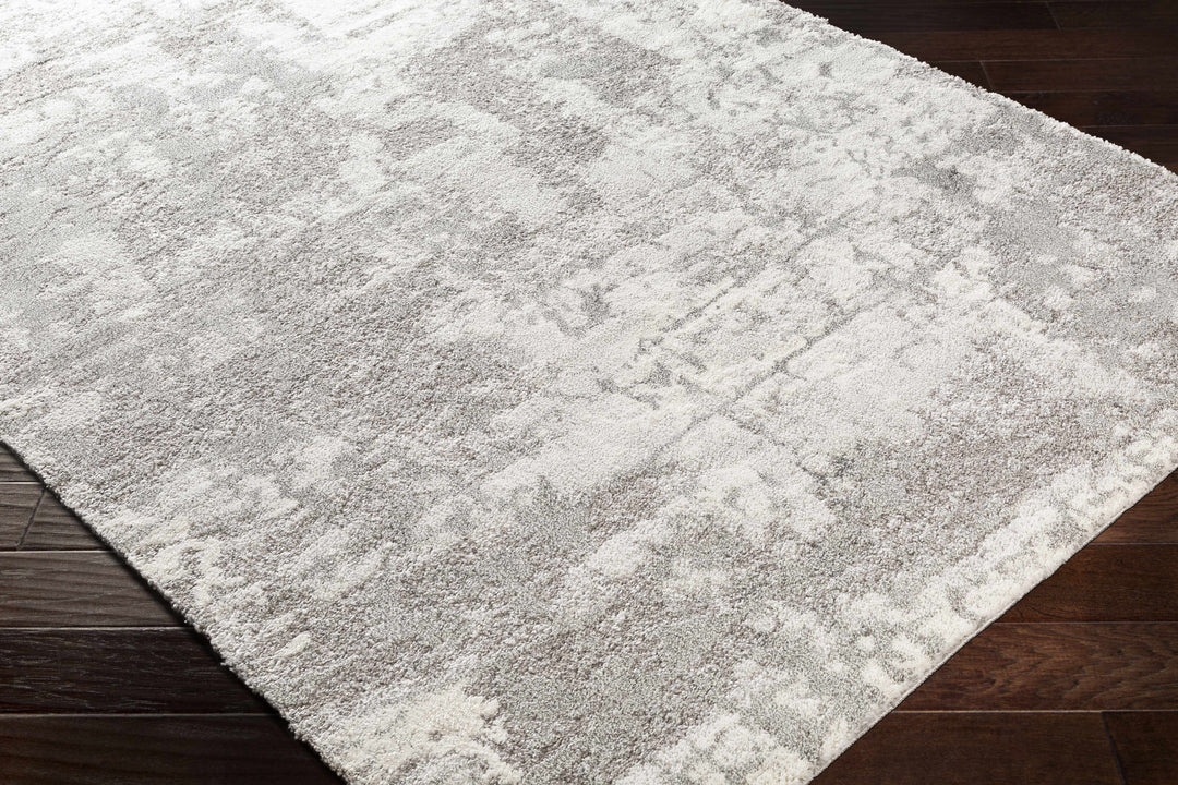 Elsa Gray And Ivory Modern Abstract Design Area Rug
