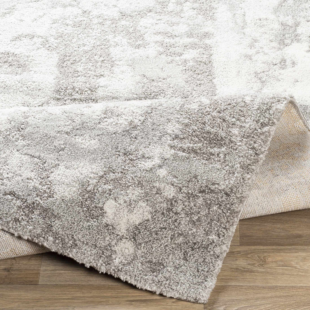 Elsa Gray And Ivory Modern Abstract Design Area Rug