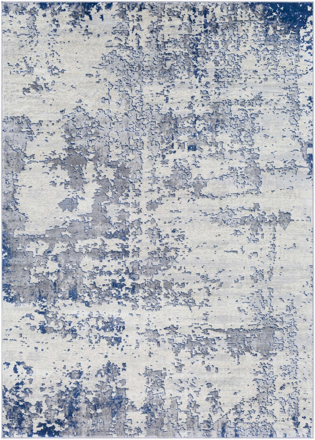 Lubao Ivory And Blue Modern Abstract Design Area Rug - The Rug Decor