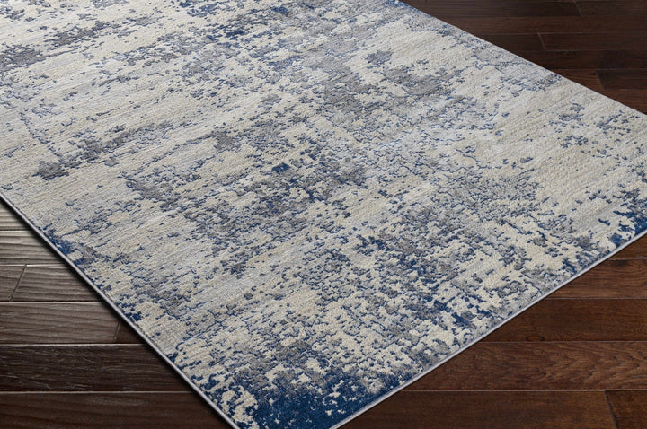 Lubao Ivory And Blue Modern Abstract Design Area Rug - The Rug Decor