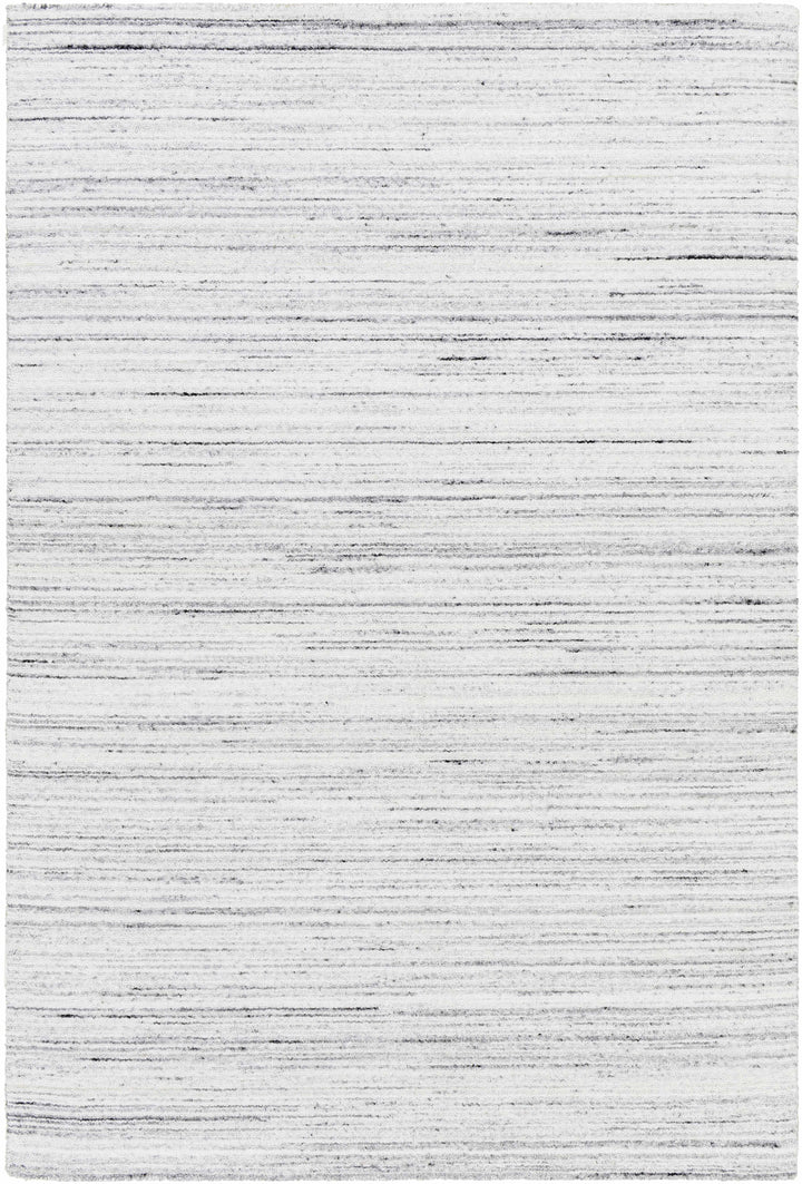 Lubigan Modern Abstract Design Silver And Ivory Area Rug