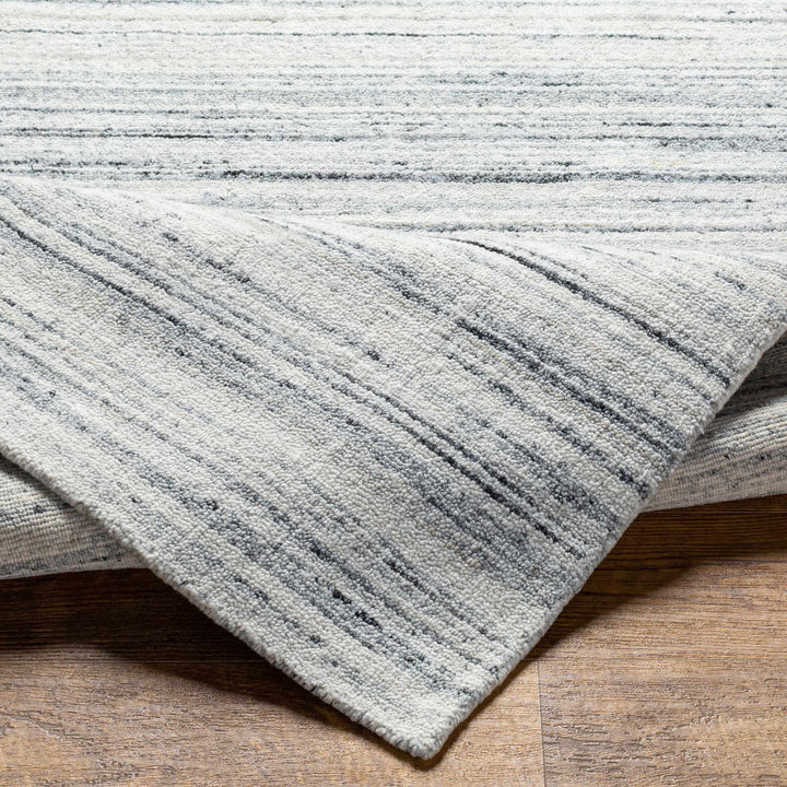 Lubigan Modern Abstract Design Silver And Ivory Area Rug