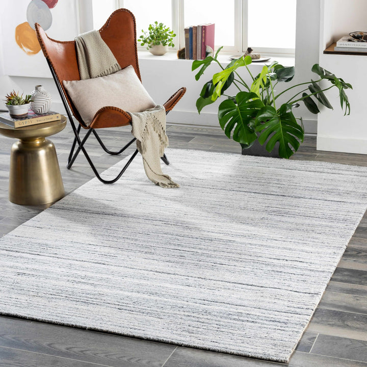 Lubigan Modern Abstract Design Silver And Ivory Area Rug - The Rug Decor