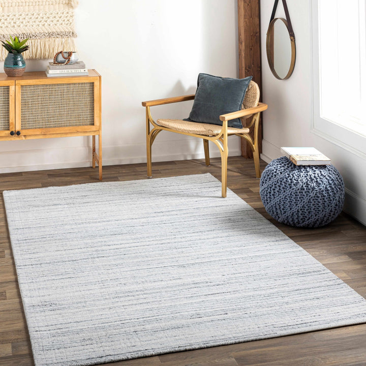 Lubigan Modern Abstract Design Silver And Ivory Area Rug - The Rug Decor