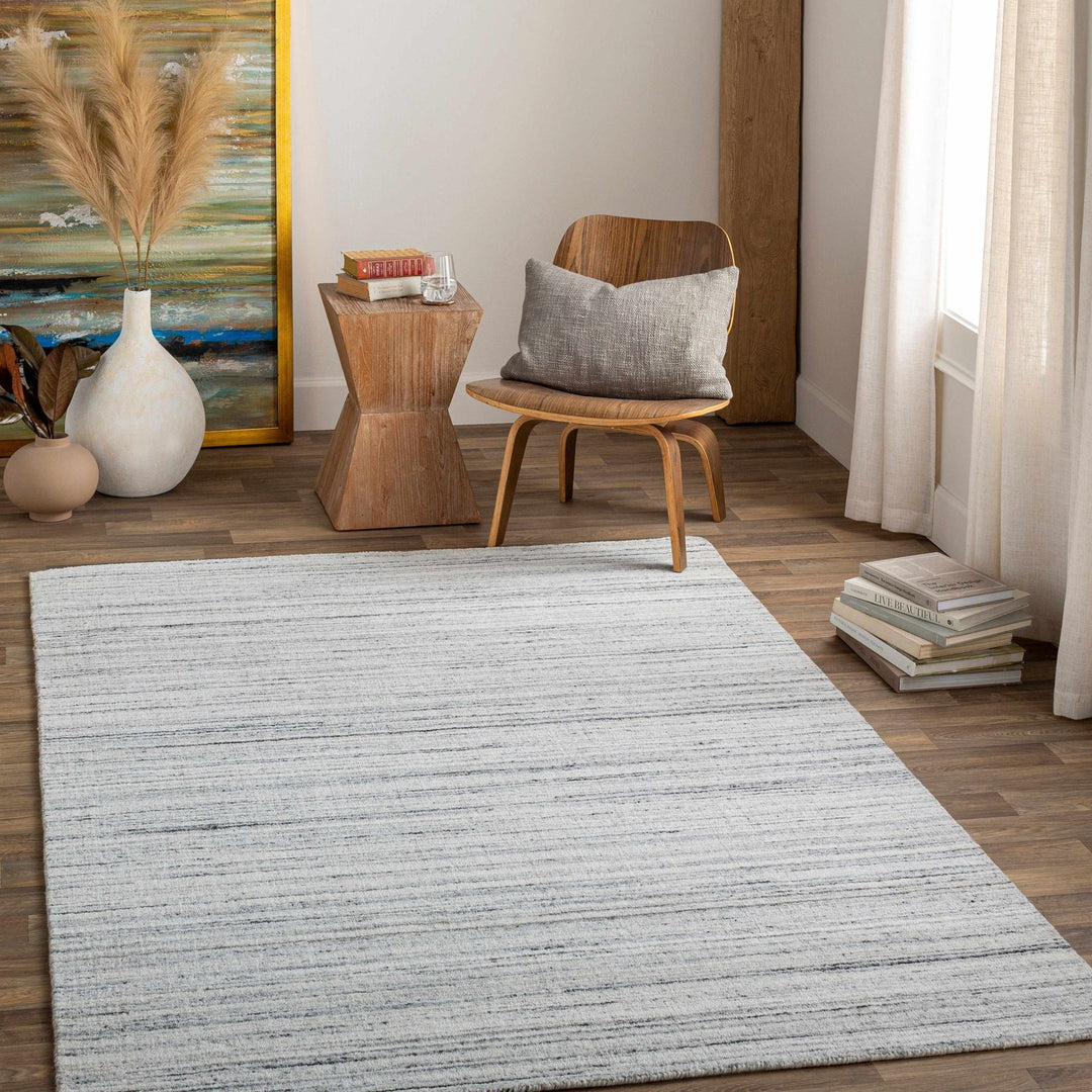 Lubigan Modern Abstract Design Silver And Ivory Area Rug - The Rug Decor