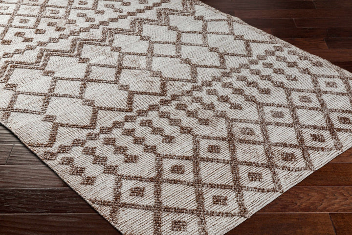 Luce Modern Geometric Design Ivory And Brown Hand Woven Rug - The Rug Decor