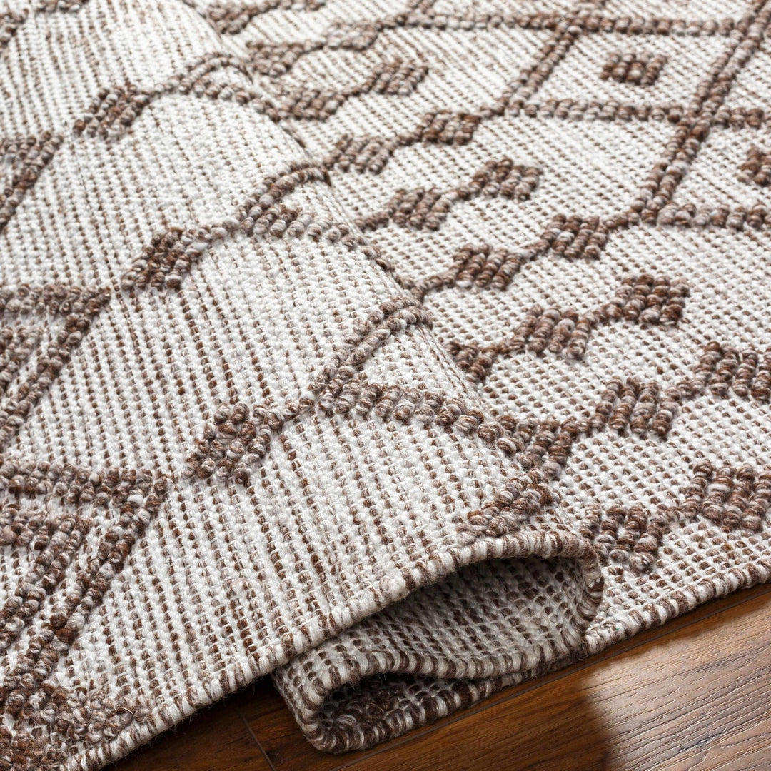 Luce Modern Geometric Design Ivory And Brown Hand Woven Rug - The Rug Decor