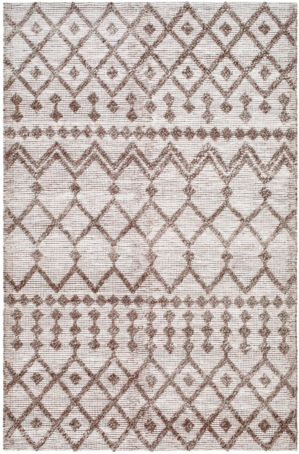 Luce Modern Geometric Design Ivory And Brown Hand Woven Rug - The Rug Decor